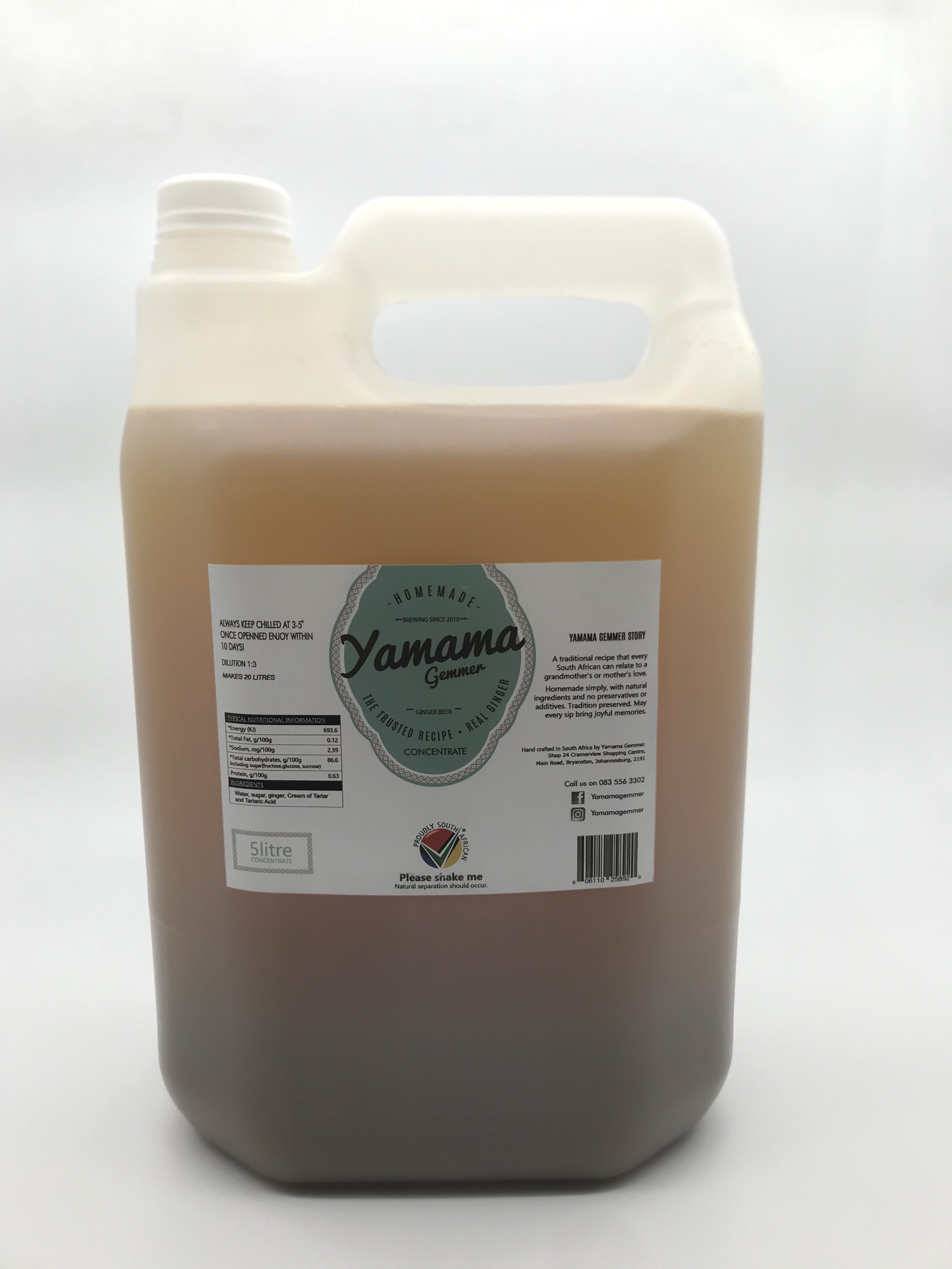 Yamama Gemmer 5 litre Gingerbeer Concentrate RSA Made
