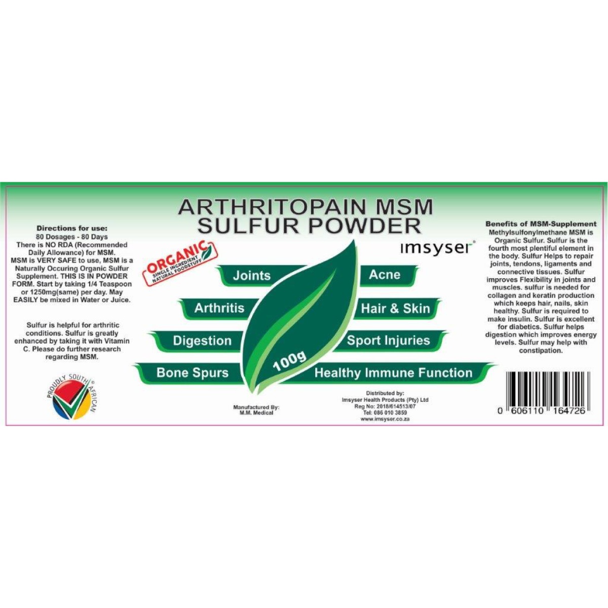 MSM Nutritional Powder 100g RSA Made